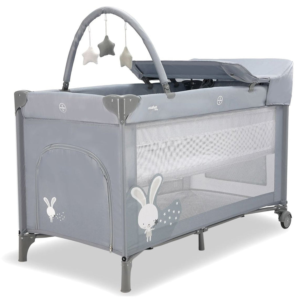 Gray Bunny Complete Travel Crib