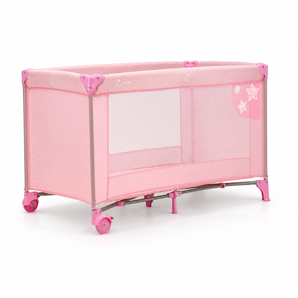 Balearic Stars Pink Travel Crib