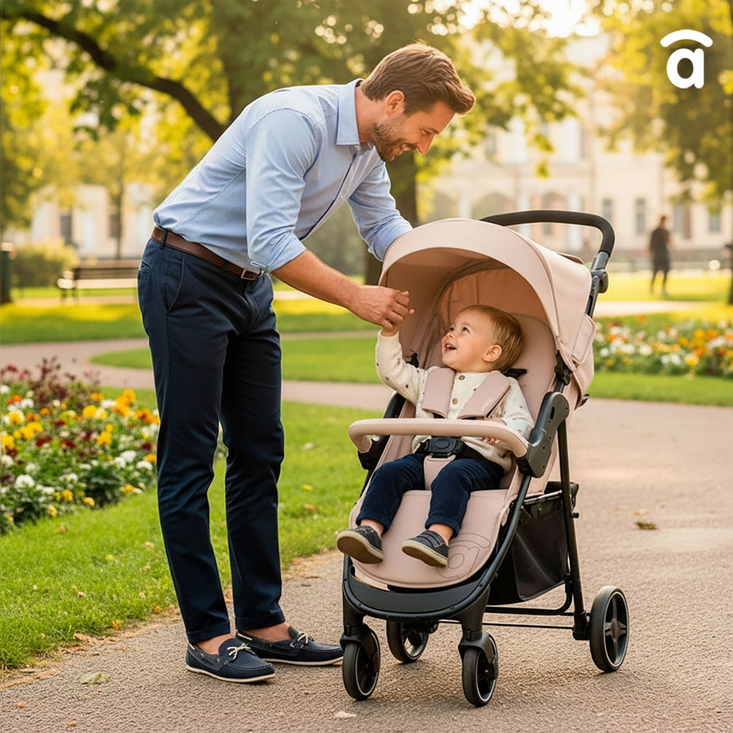 América 3 beige stroller