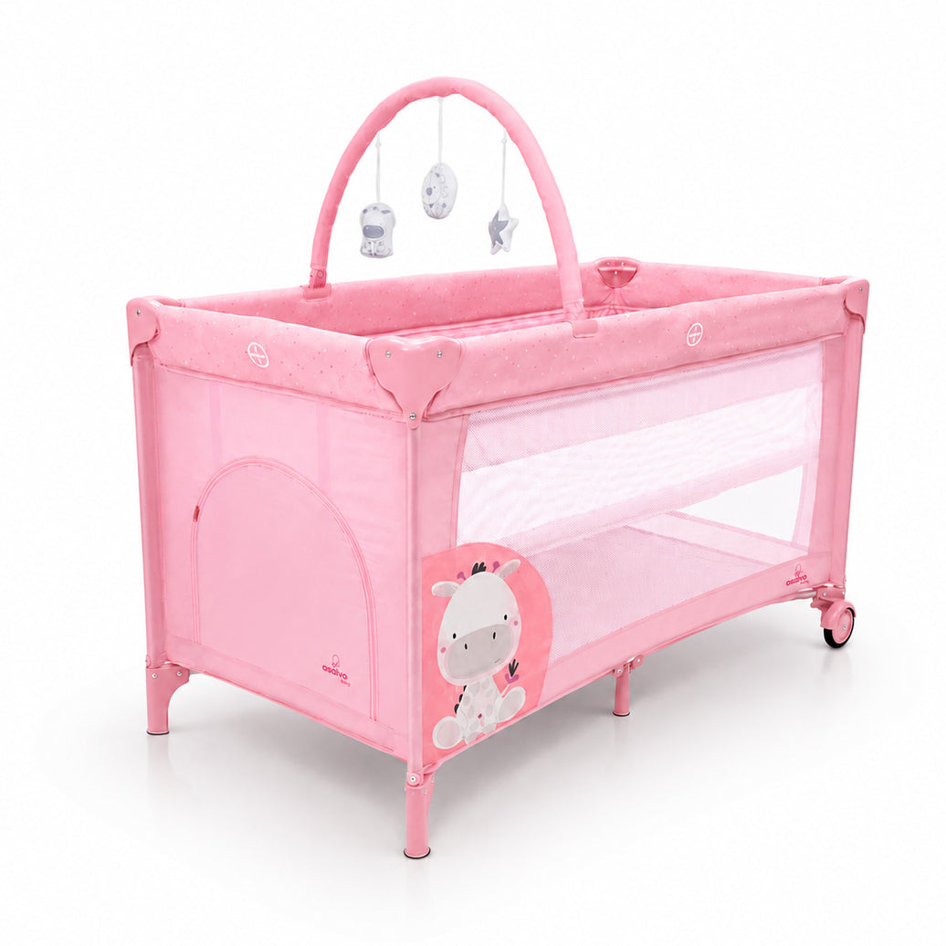 Travel Crib Complete Duo Baby Giraffe Pink