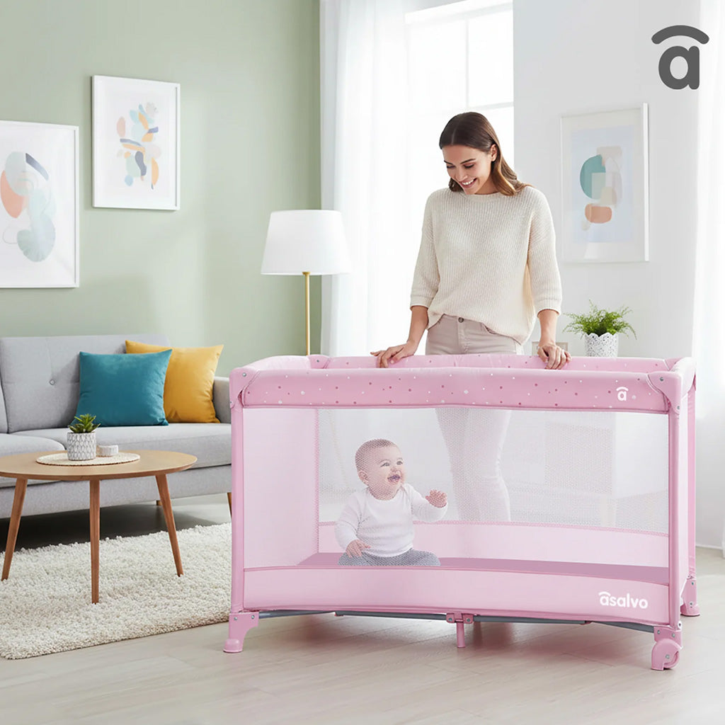 Balearic Travel Crib 2 pink