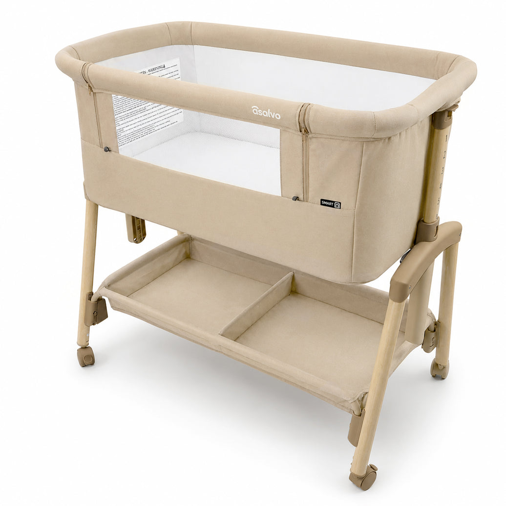 Smart beige co-sleeping mini crib
