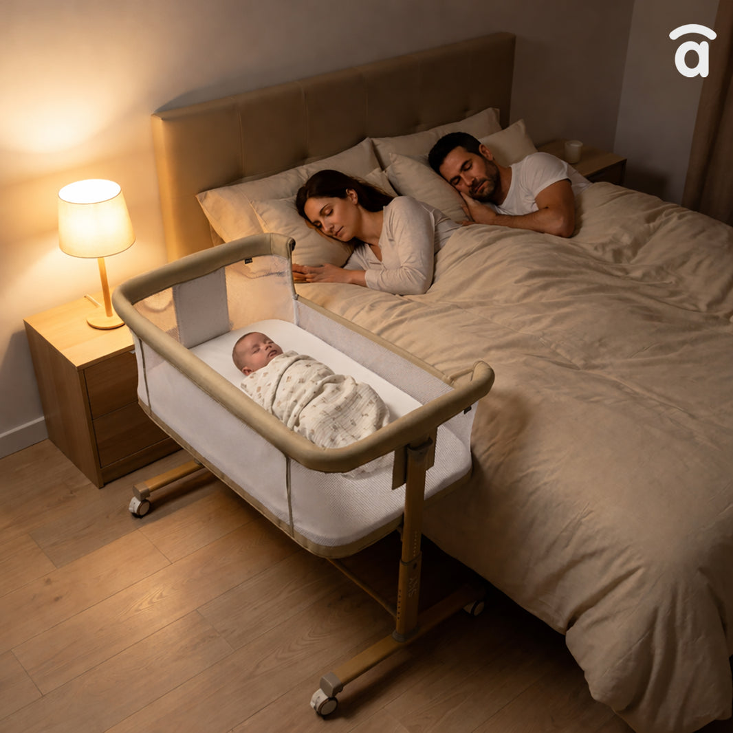 Sky beige co-sleeping mini crib