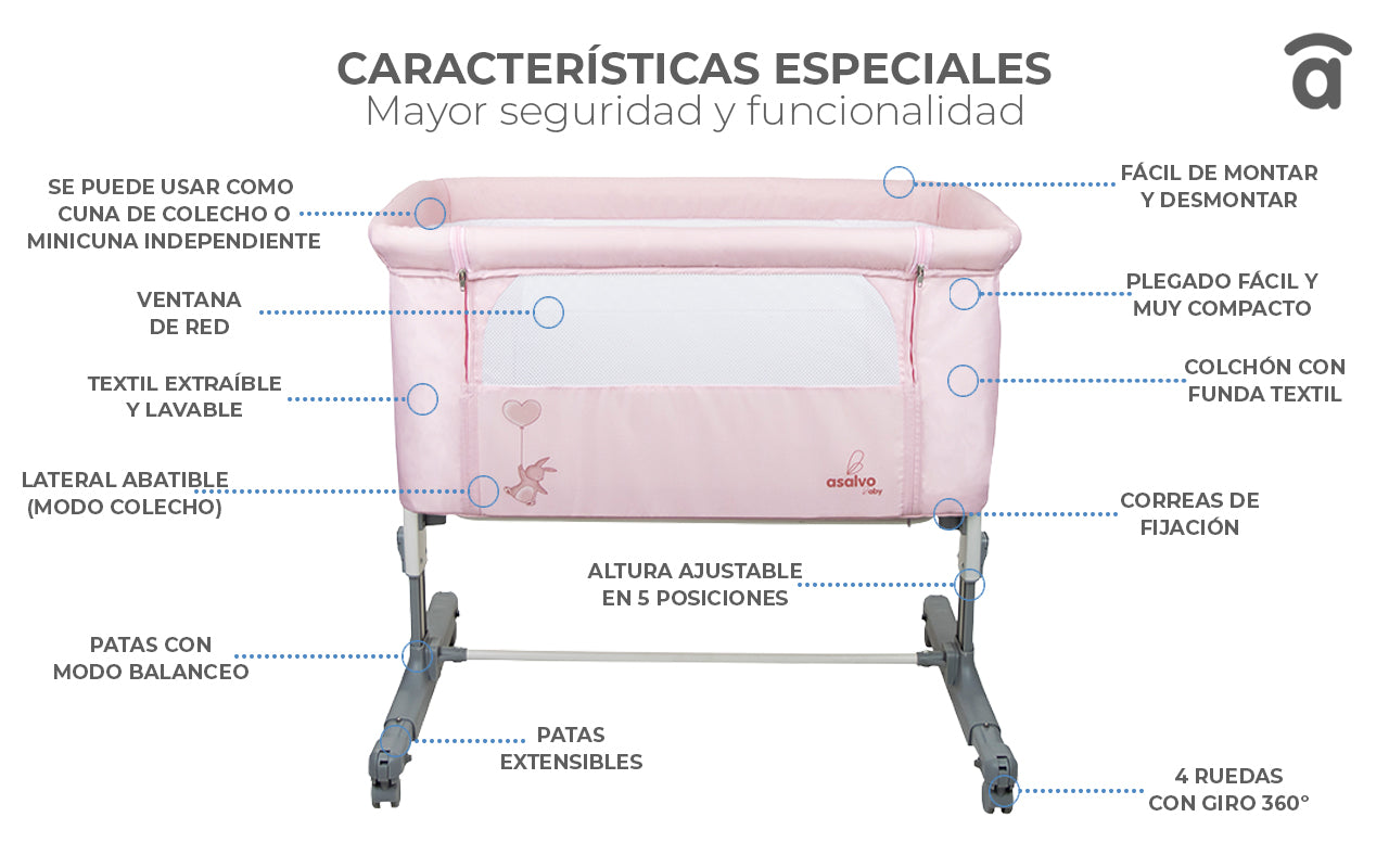 Banner 1 de Calm Gray Co-Sleeping Mini Crib