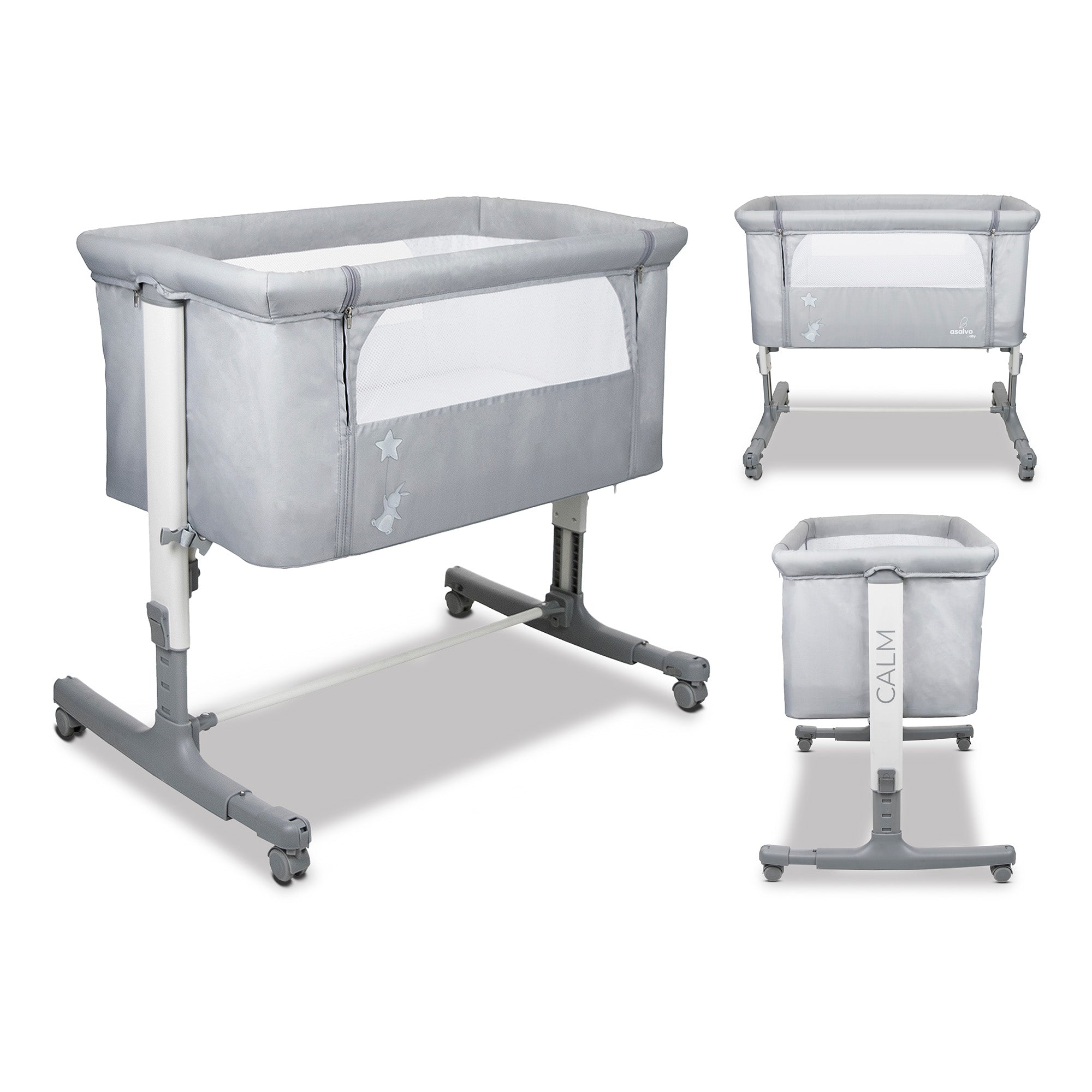 Calm Gray Co-Sleeping Mini Crib