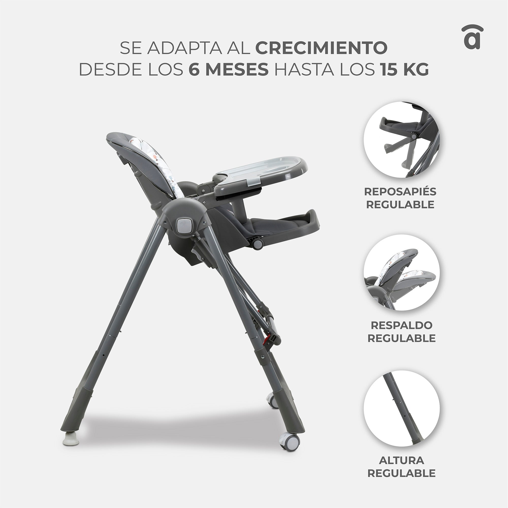 Basmati high chair convertible into swing