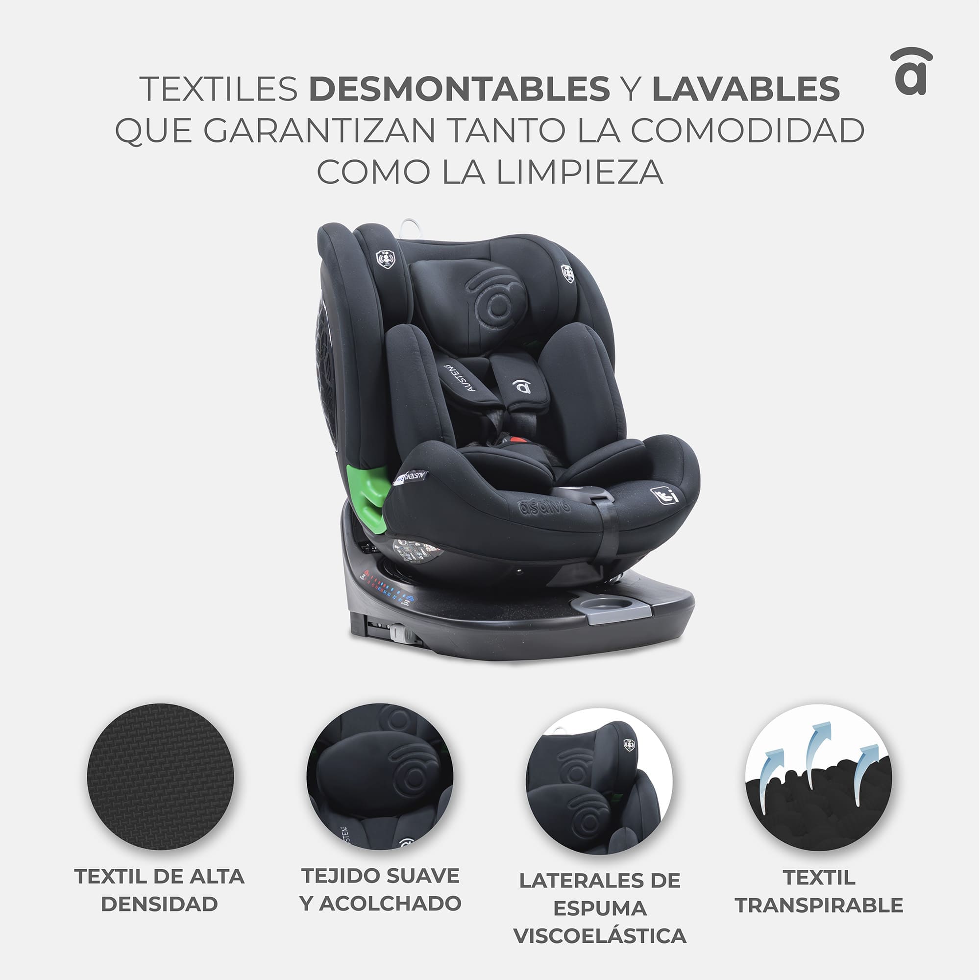 Austen 3 Gray Car Seat