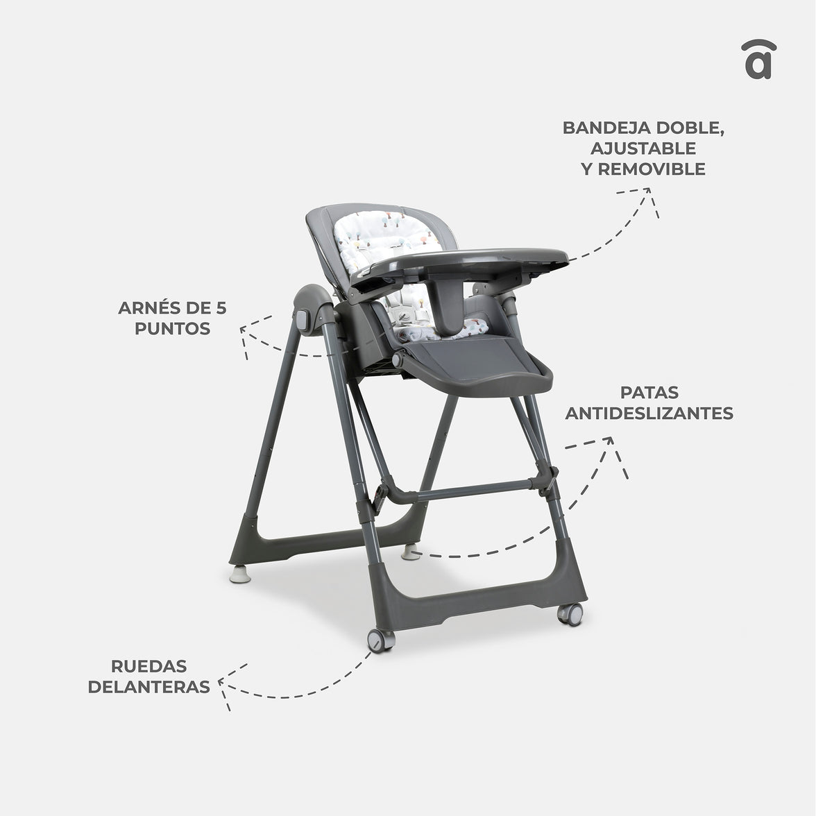 Basmati high chair convertible into swing