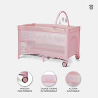 Travel Crib Complete Duo Baby Giraffe Pink