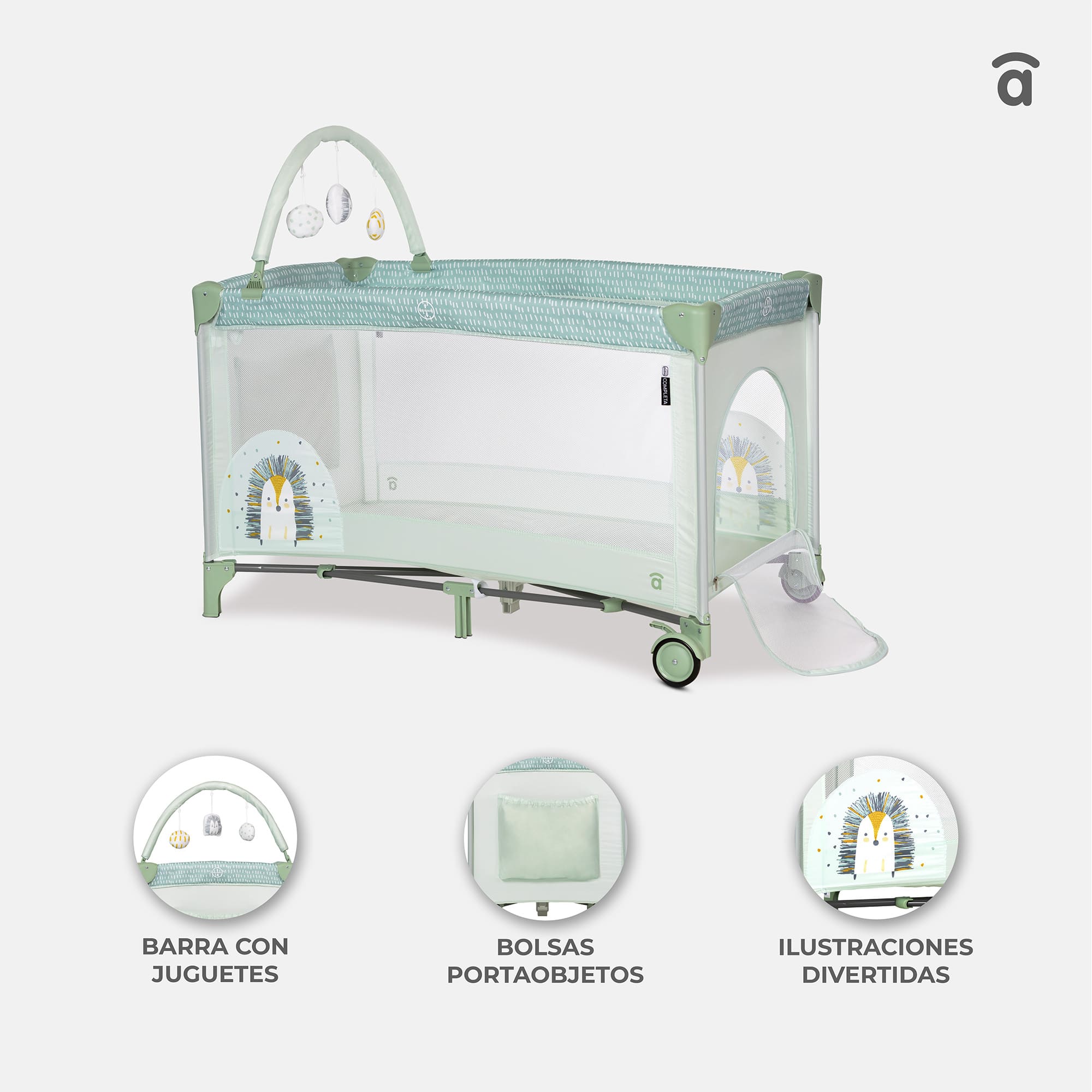 Complet Duo Hedgehog travel cot