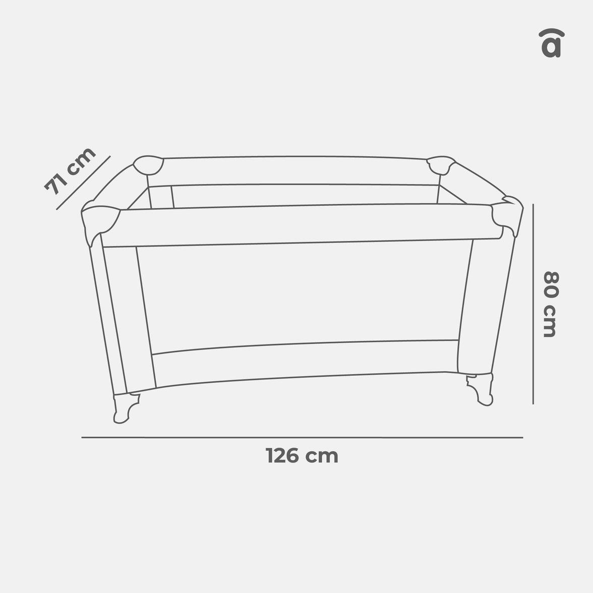 Gray Creta travel cot