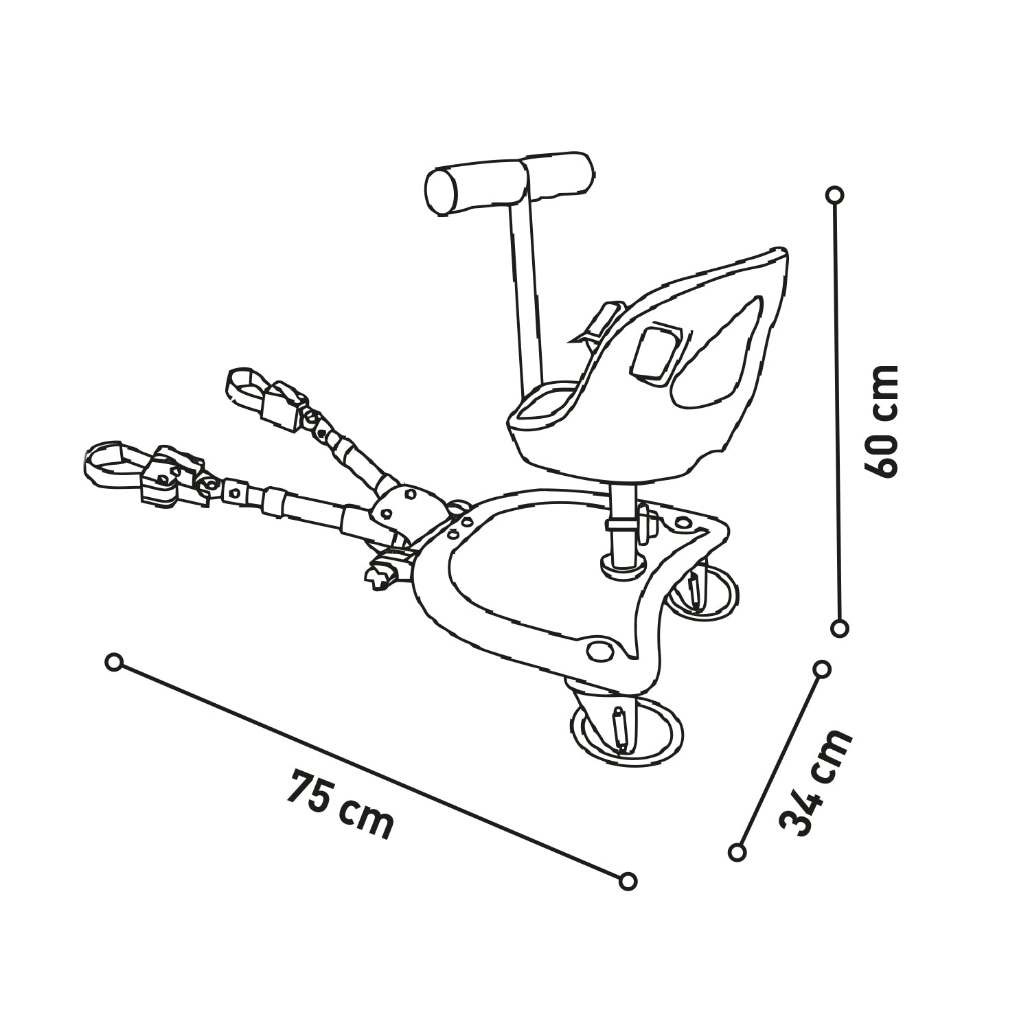 Scooter with Buggy Board Seat for Stroller