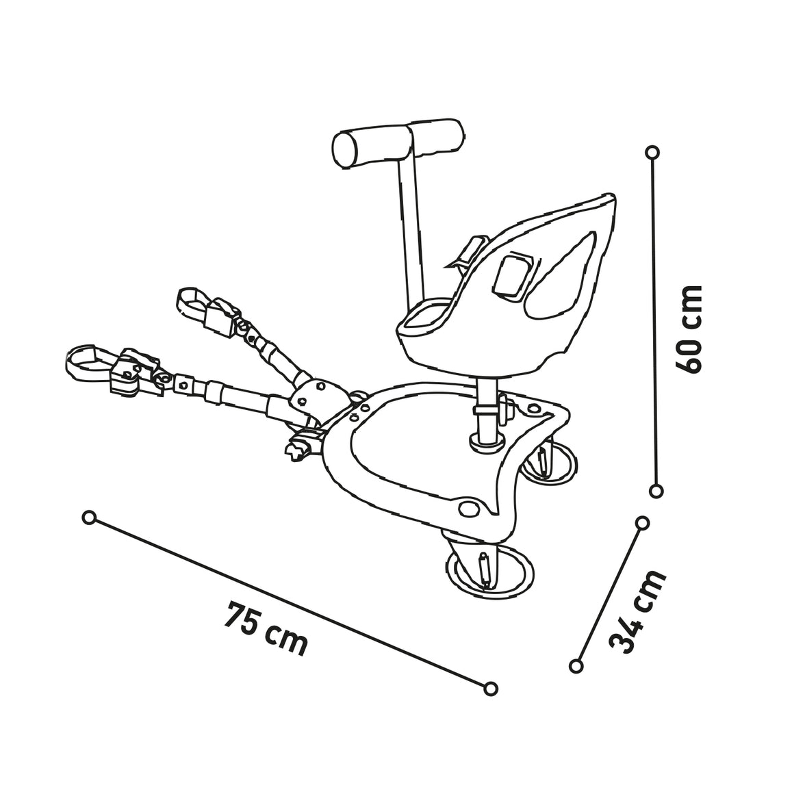 Scooter with Buggy Board Seat for Stroller