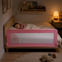 Barreira de Cama 2-em-1 de 150cm para Cama Ninho ou Standard Ouriço Rosa