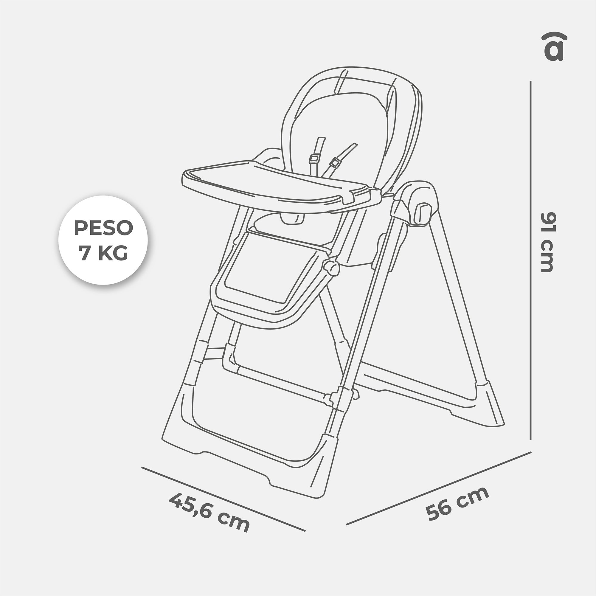 Basmati high chair convertible into swing