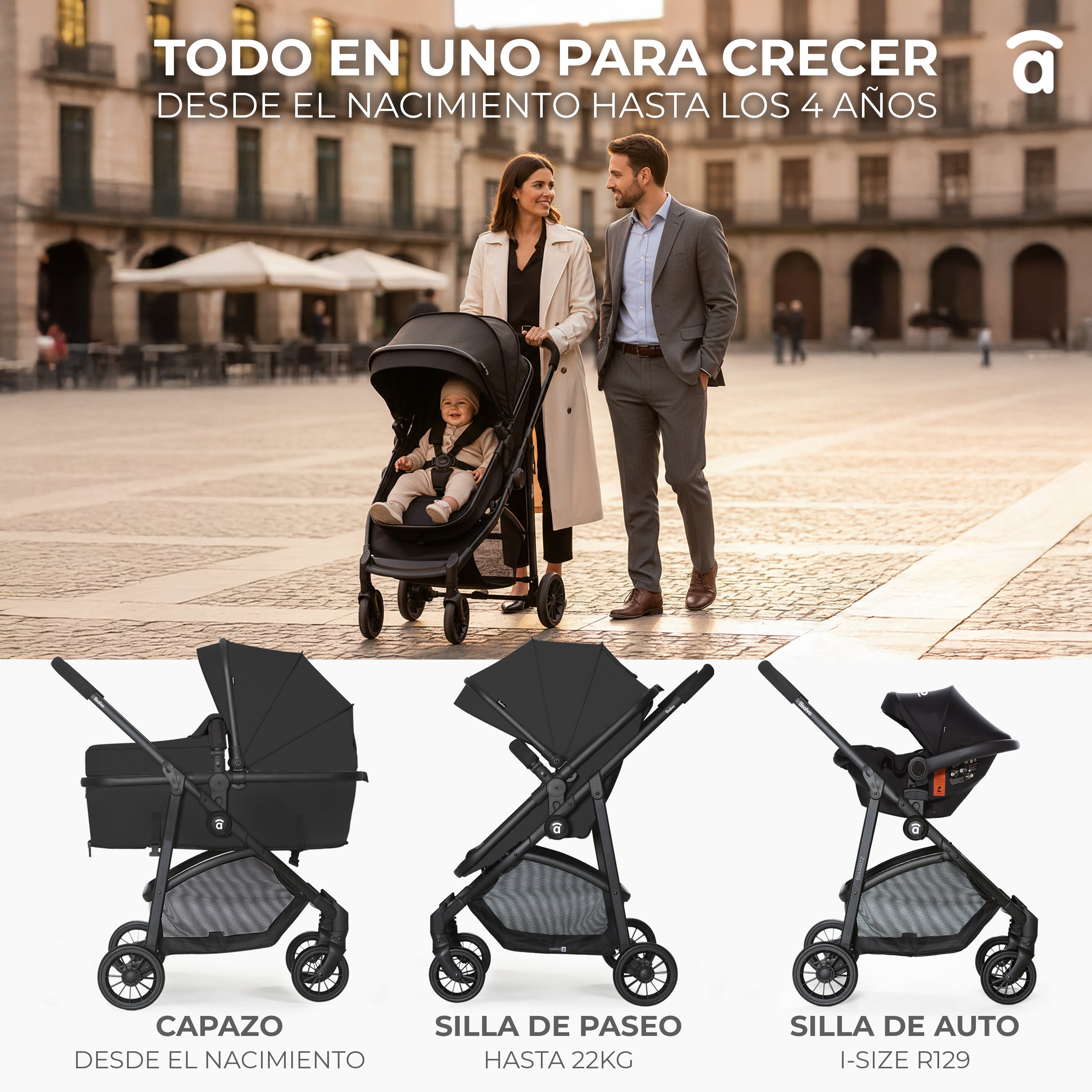 Trio Conversível Biarritz Preto