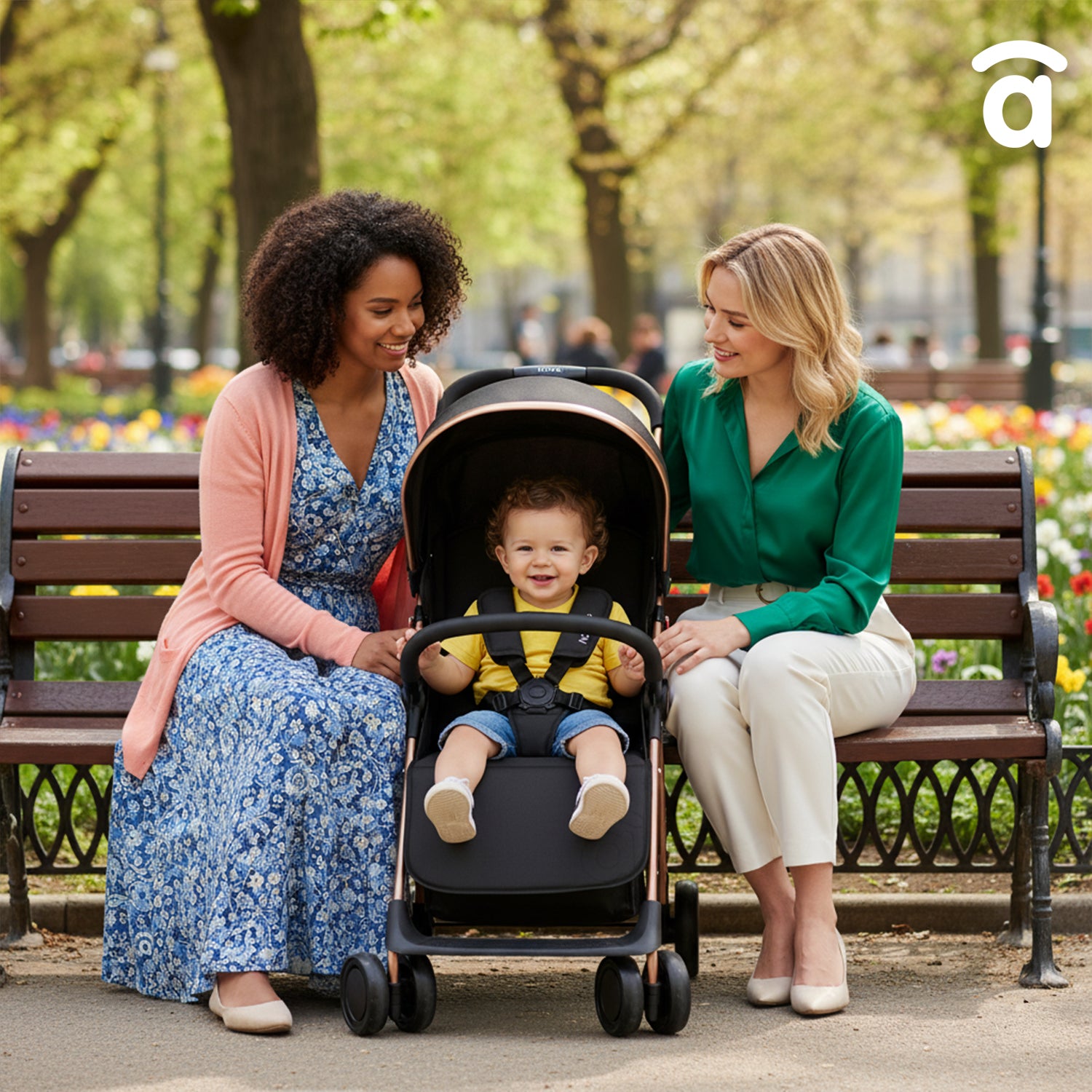 Poussette nova dorée