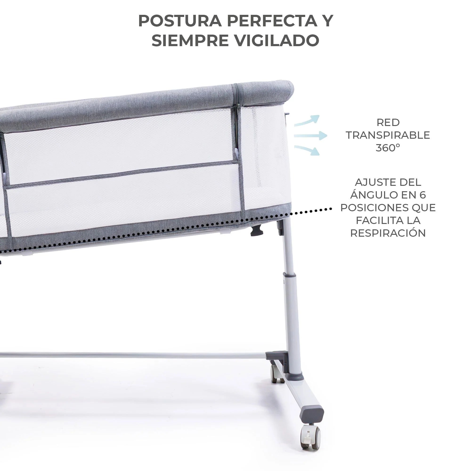 Mini berço co-leito bege céu