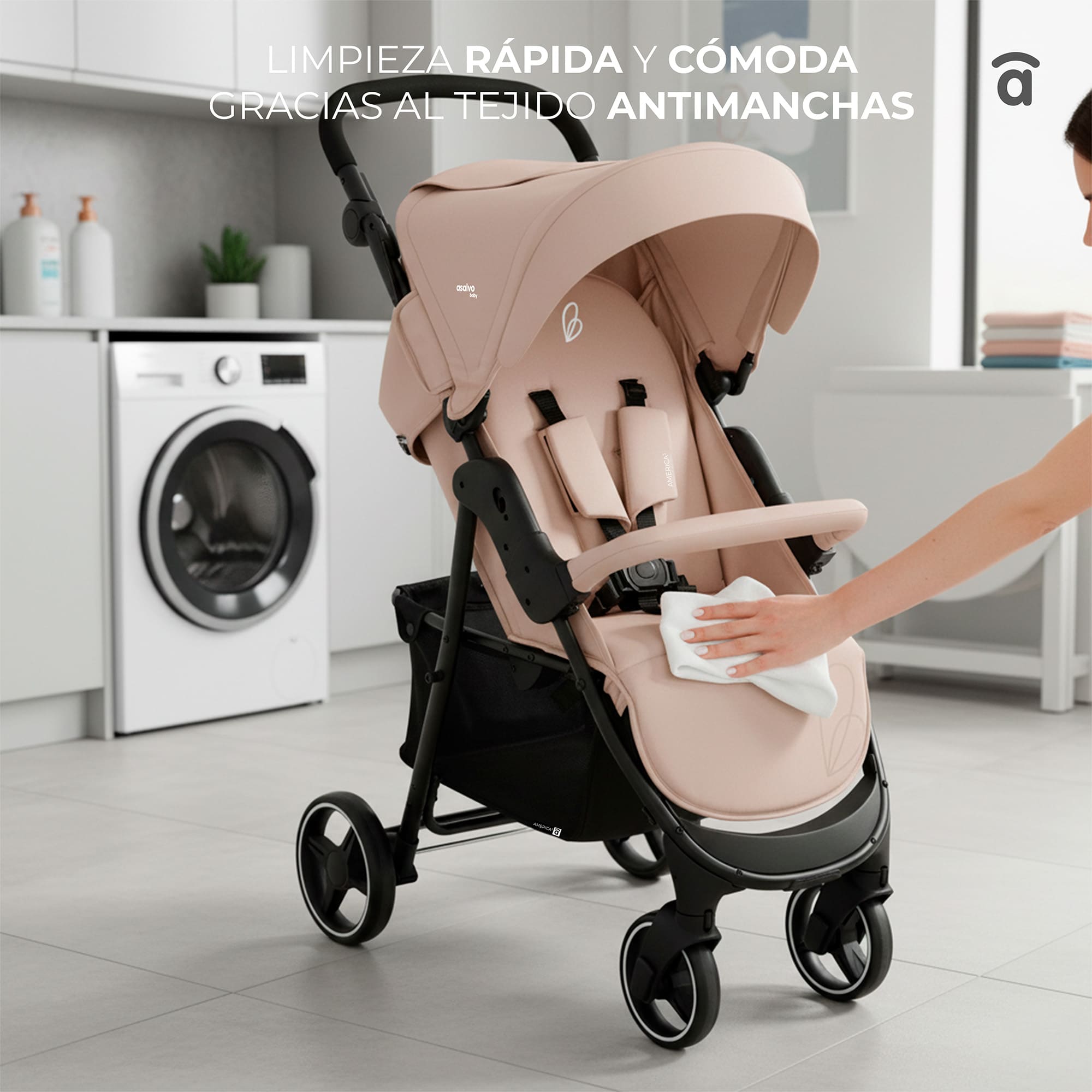 América 3 beige stroller