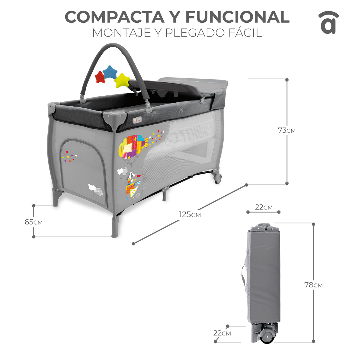Berço de viagem completo Plus Zeppelin