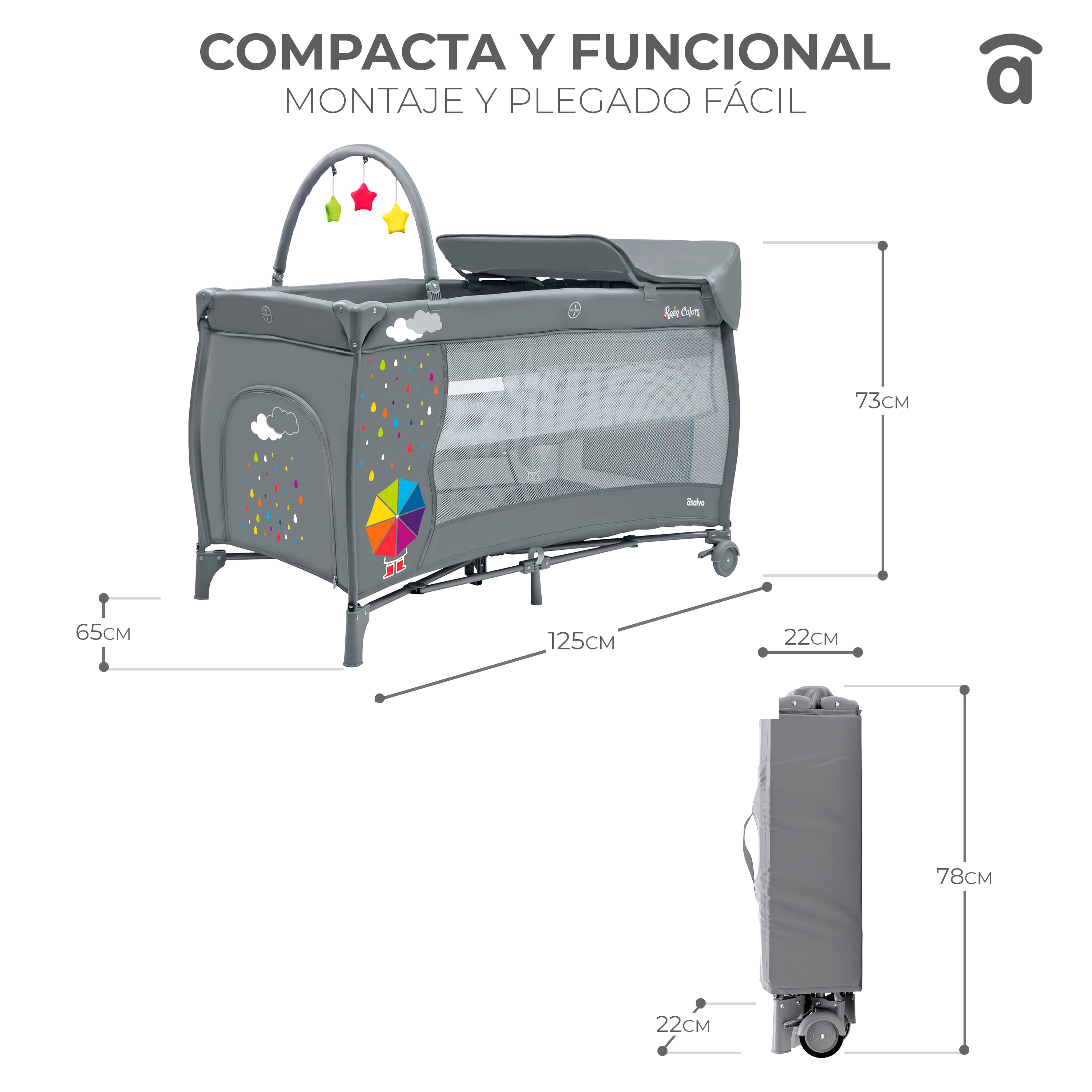 Cuna de viaje Completa Paraguas