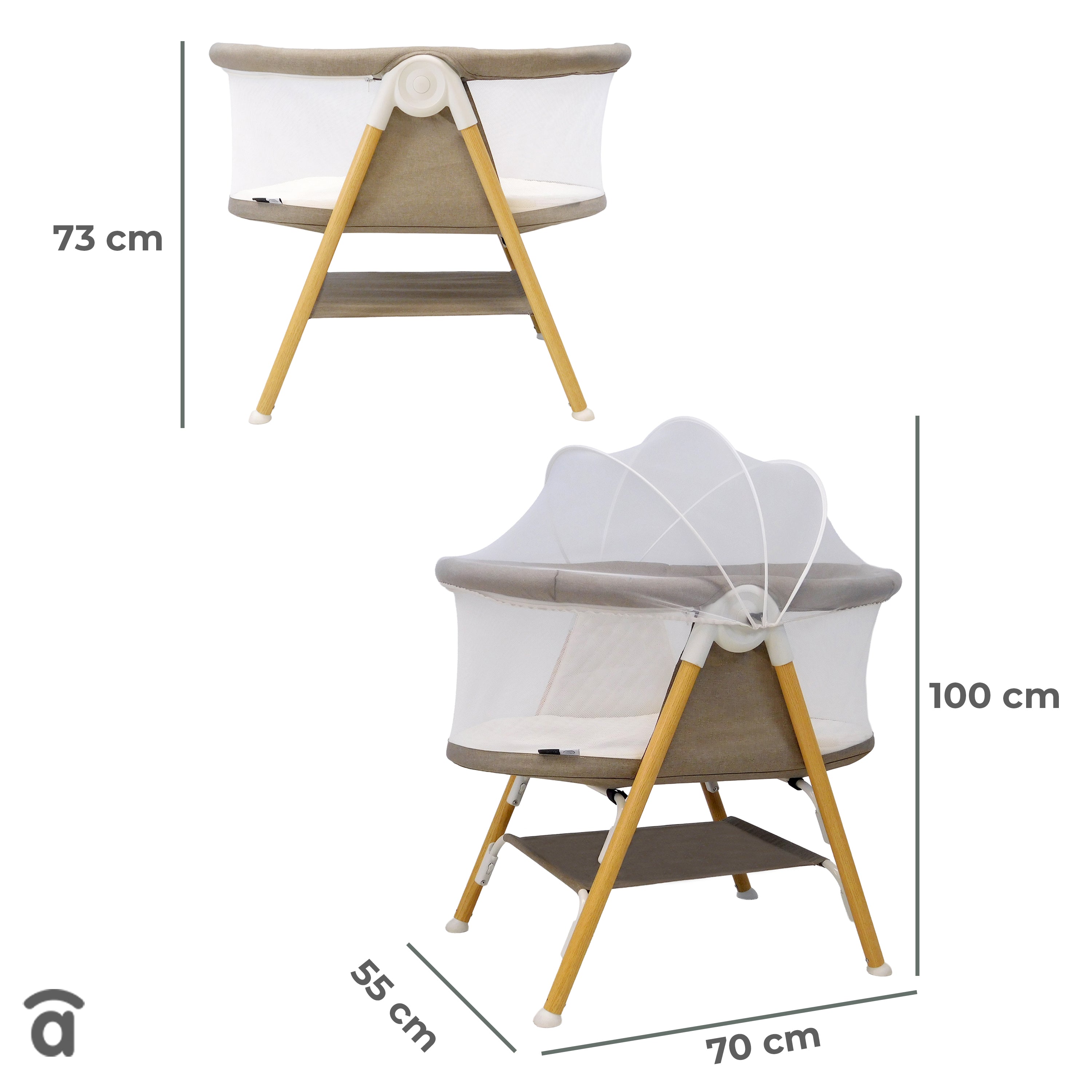 Mini Berço Nidus 2 Bege