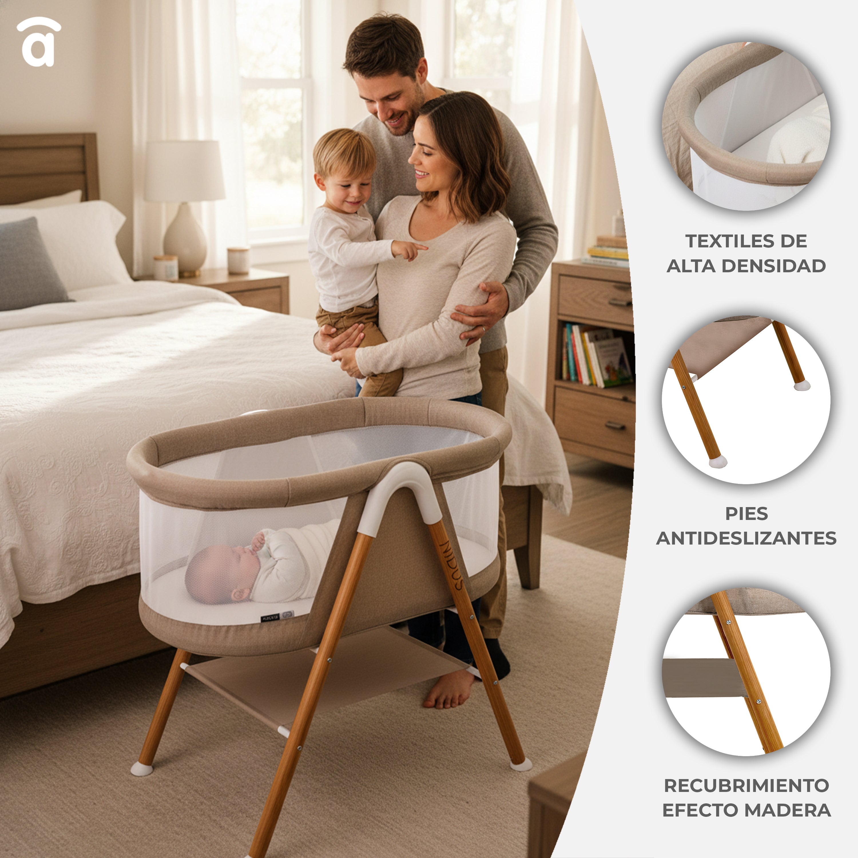 Nidus Beige Mini Crib