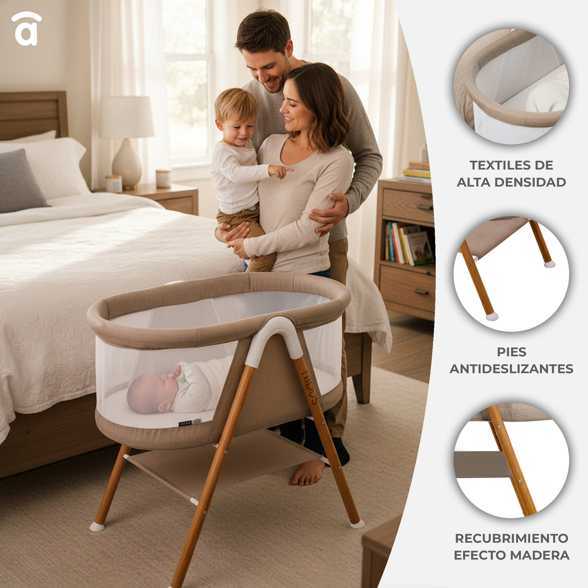 Nidus Beige Mini Crib