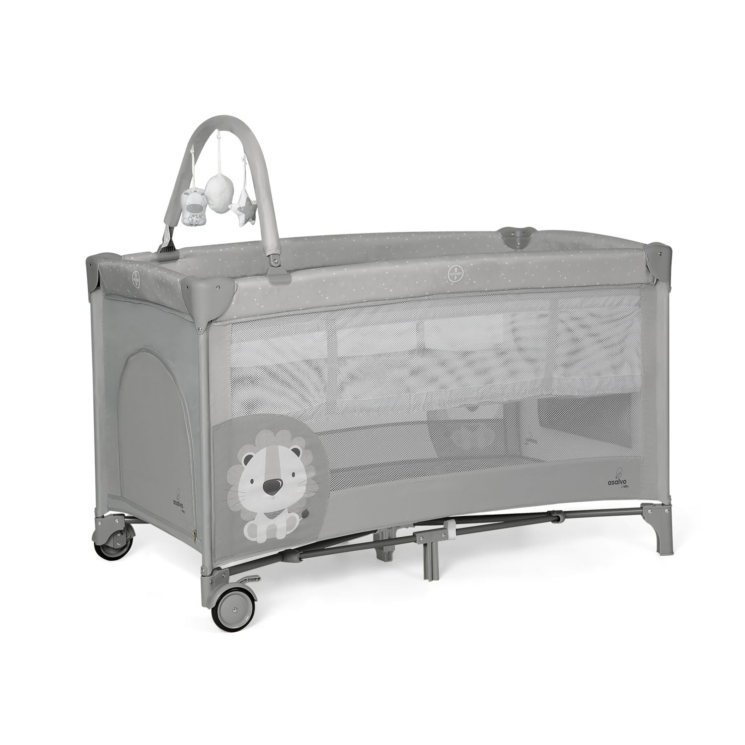 Baby Lion Complete Duo Travel Crib Gray