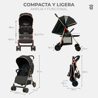 Poussette nova dorée