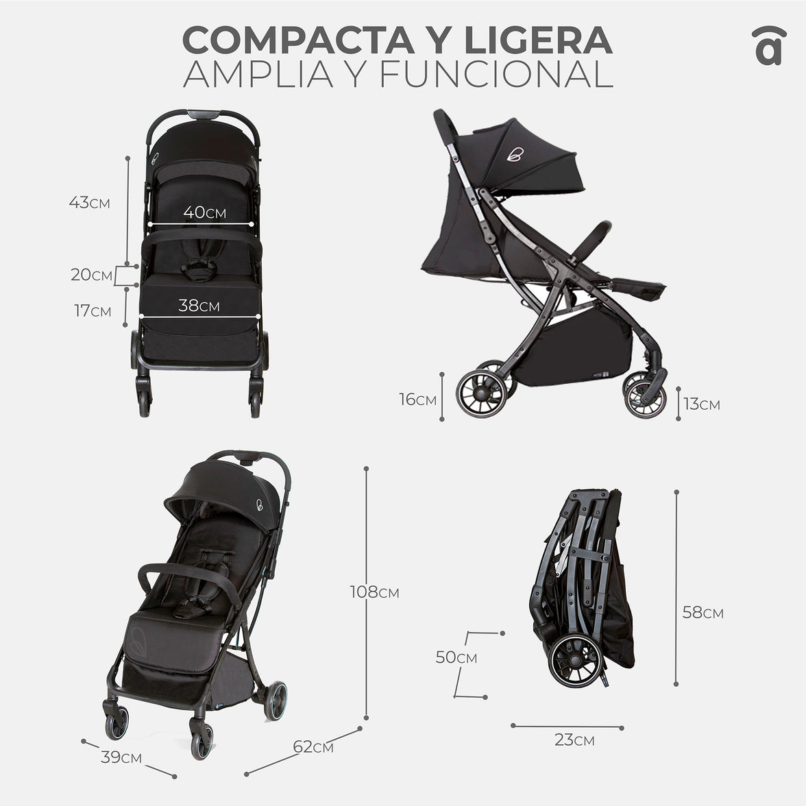 Hito beige stroller