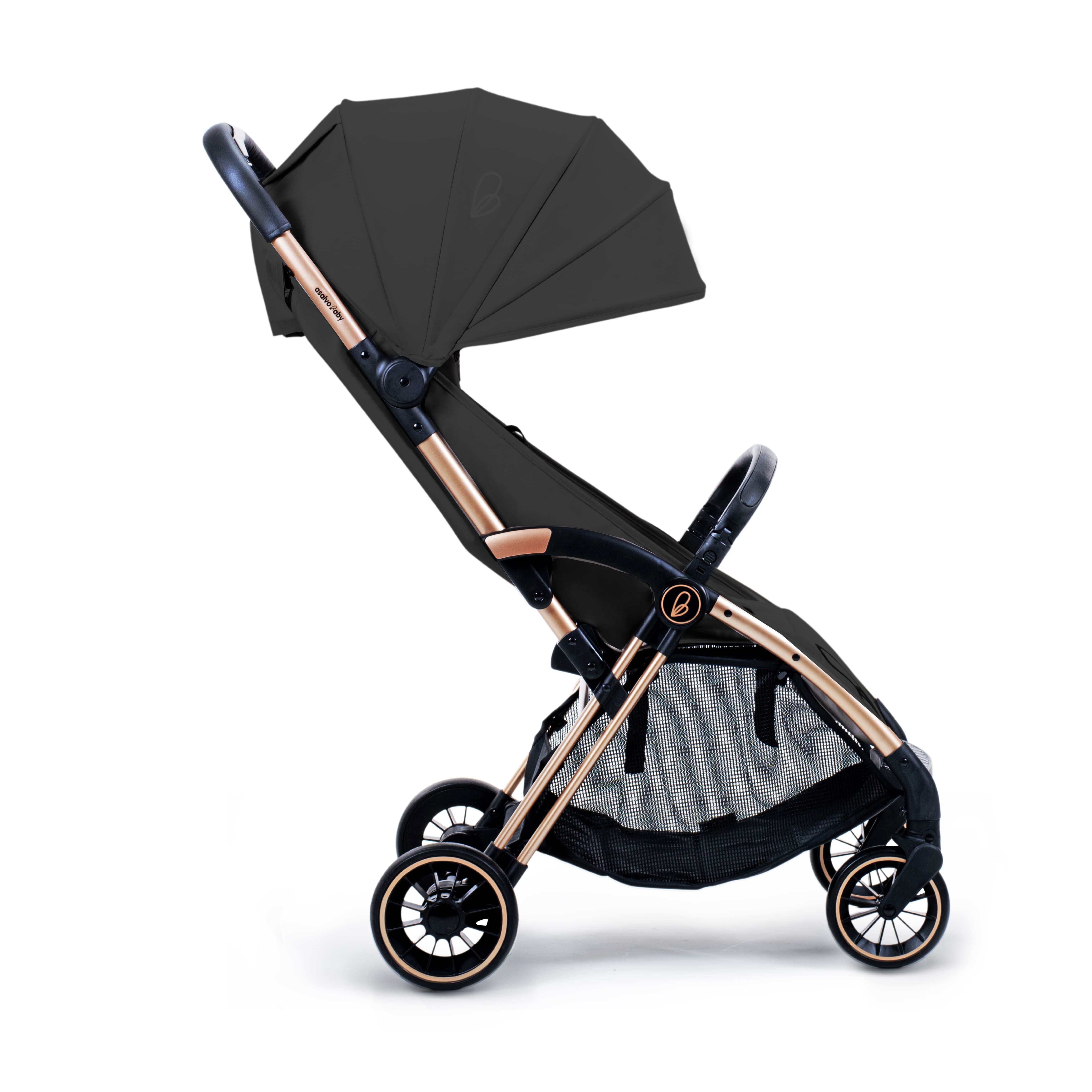 Plis Plas black-gold stroller