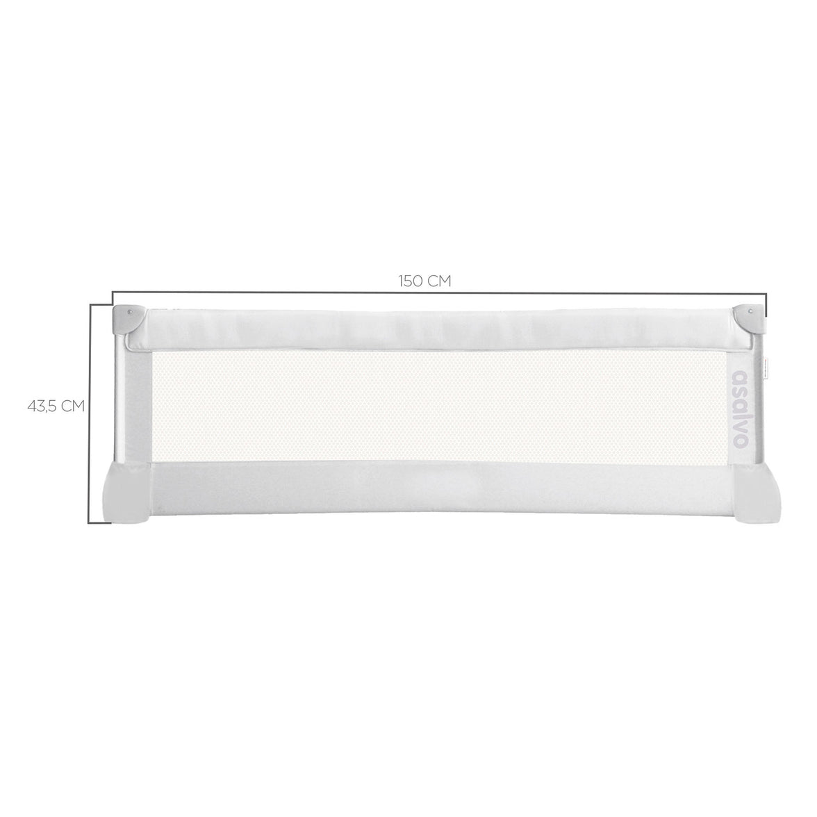 Barrera de Cama de 150cm para cama Standard Blanca
