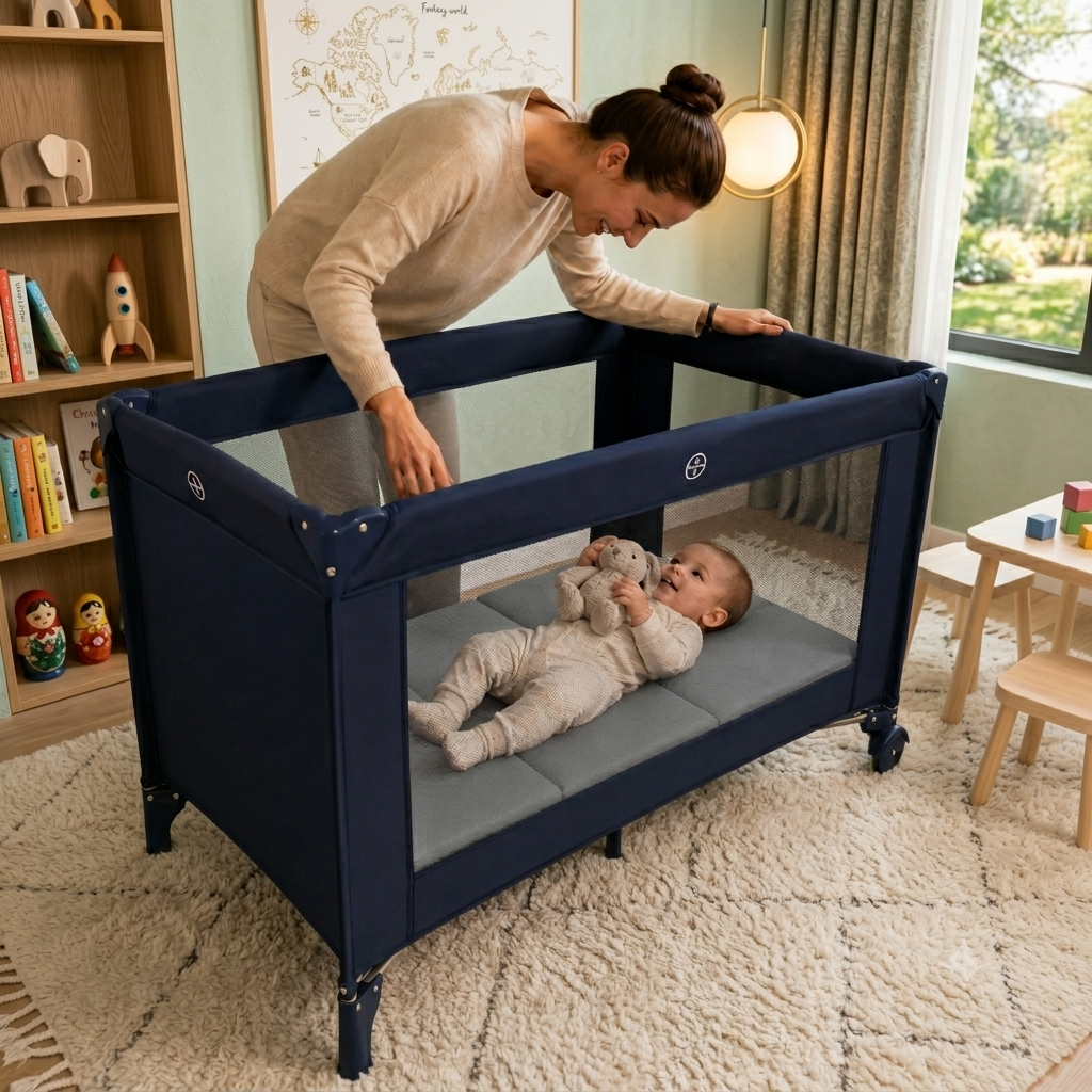 Folding Mattress for Gray Travel Crib
