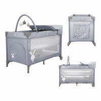 Gray Bunny Complete Travel Crib