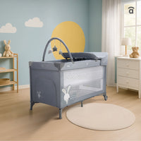 Gray Bunny Complete Travel Crib