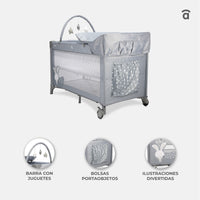 Gray Bunny Complete Travel Crib