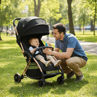 Plis Plas black-gold stroller