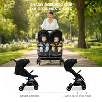 Black Henry Double Stroller