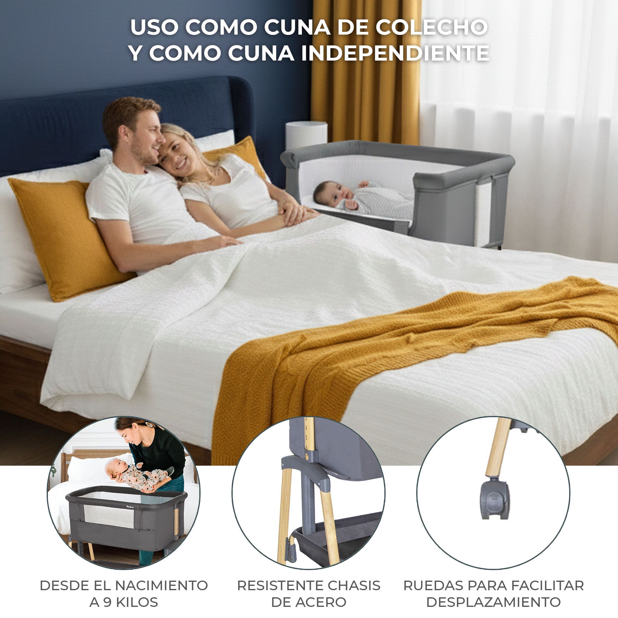 Smart co-sleeping mini crib