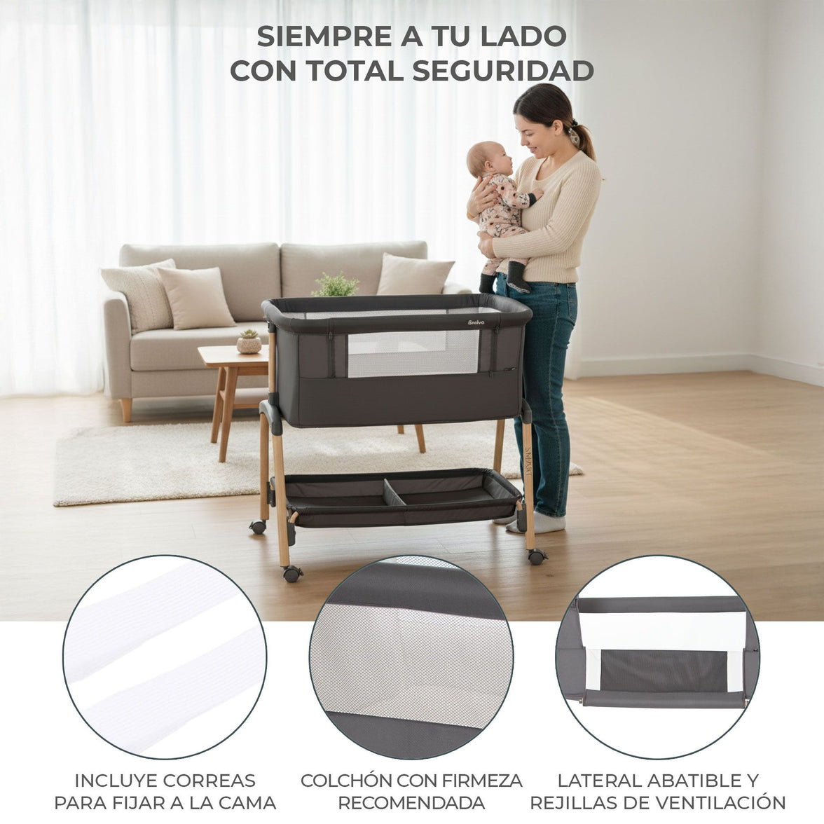 Smart co-sleeping mini crib