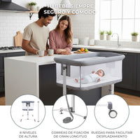 Sky gray co-sleeping mini crib