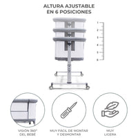 Sky gray co-sleeping mini crib
