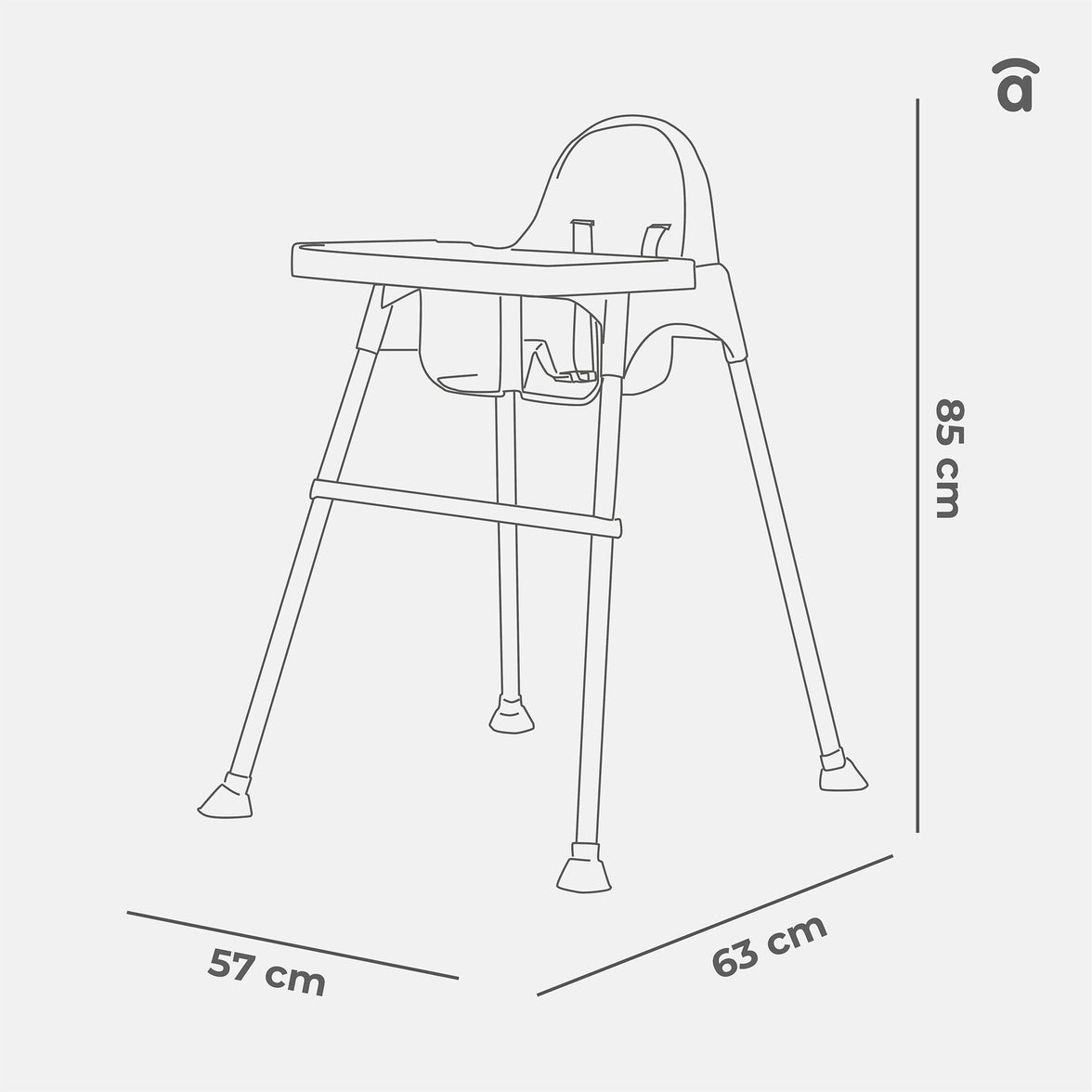 Basic Pro gray high chair