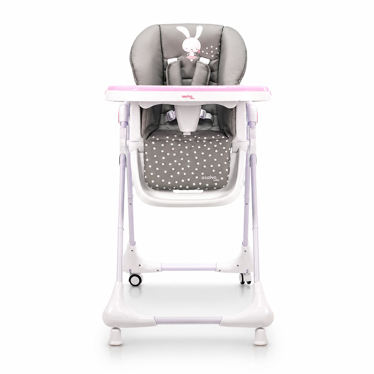 Cadeira alta Coelhinho Rosa com Rodas
