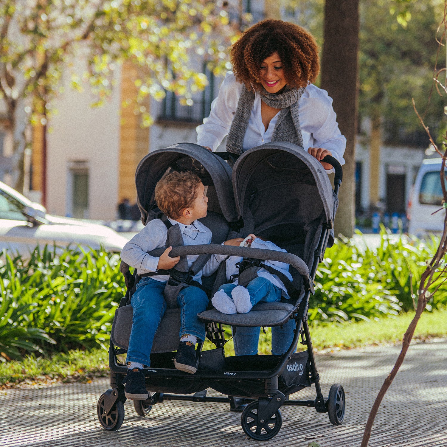 Henry Gray Double Stroller