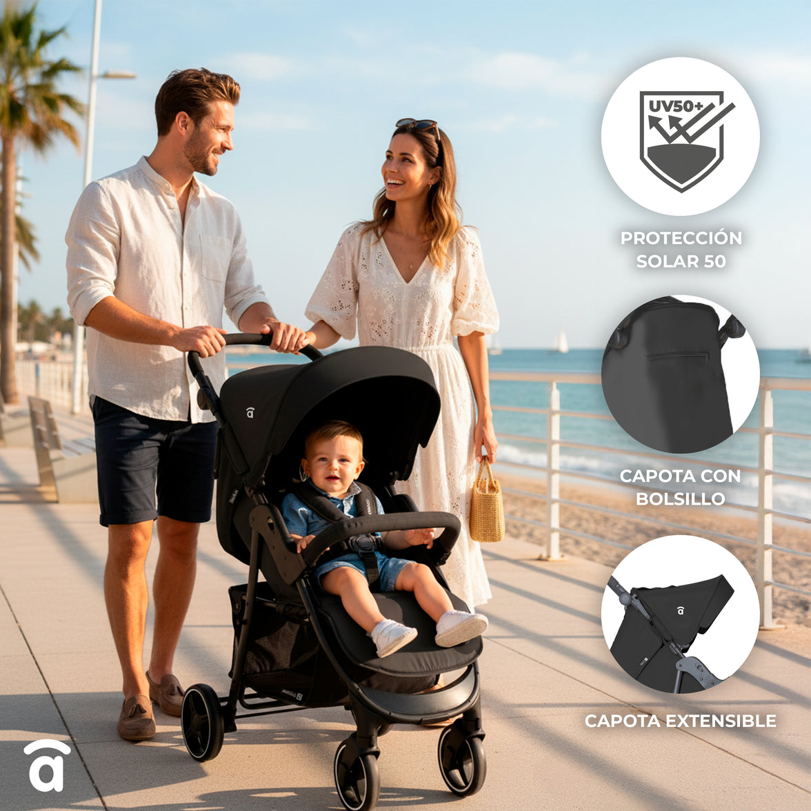 Silla de paseo América 3 negro