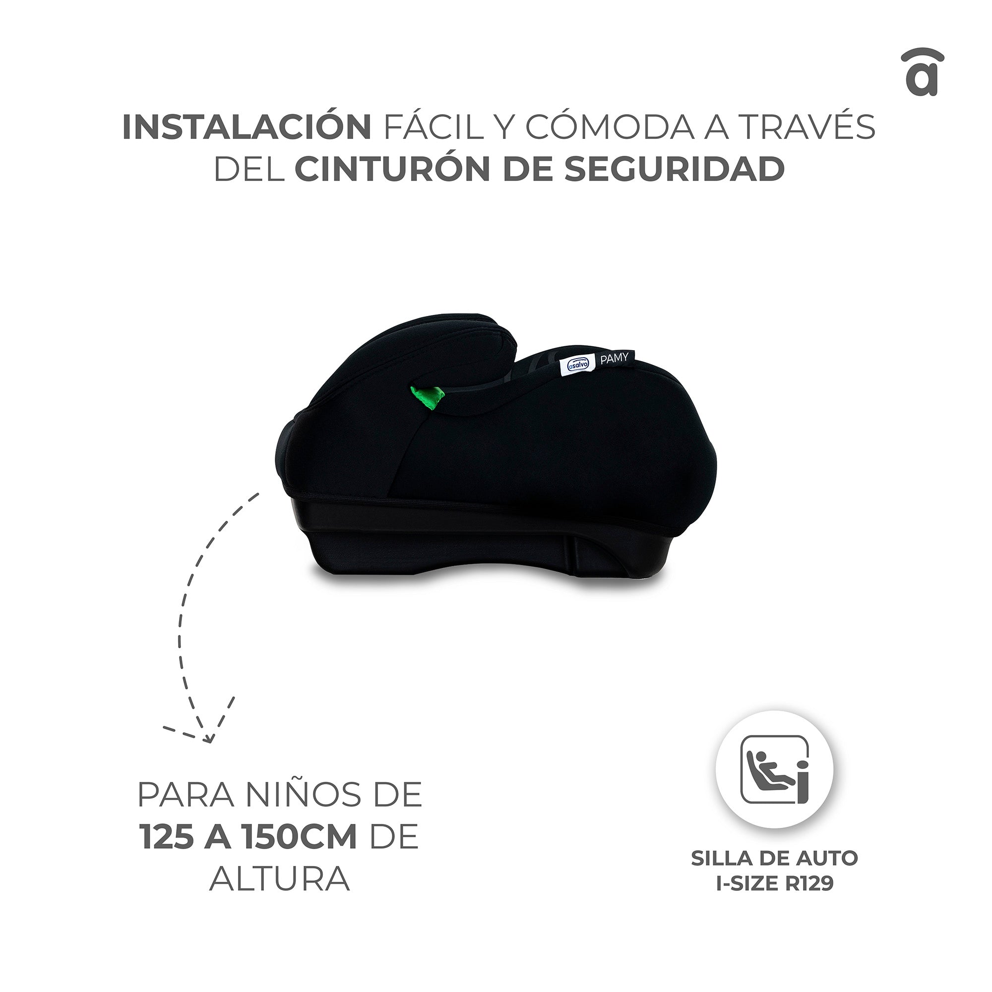 Silla de Auto I-Size Pamy negro