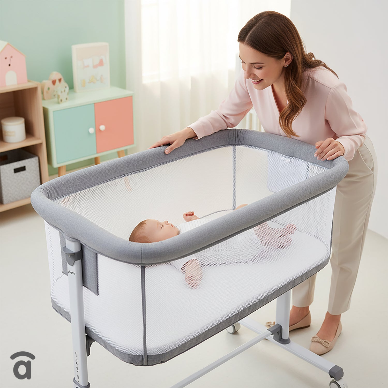 Minicuna de colecho Sky gris