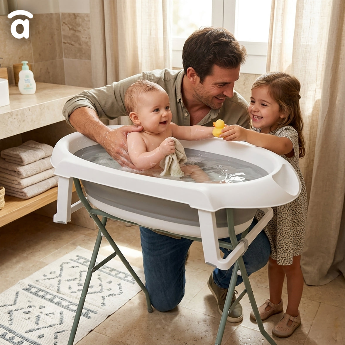 Banheira dobrável com pés e redutor Luigi